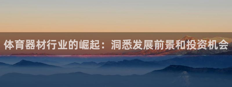 极悦平台注册登录：体育器材行业的崛起：洞悉发展前景和