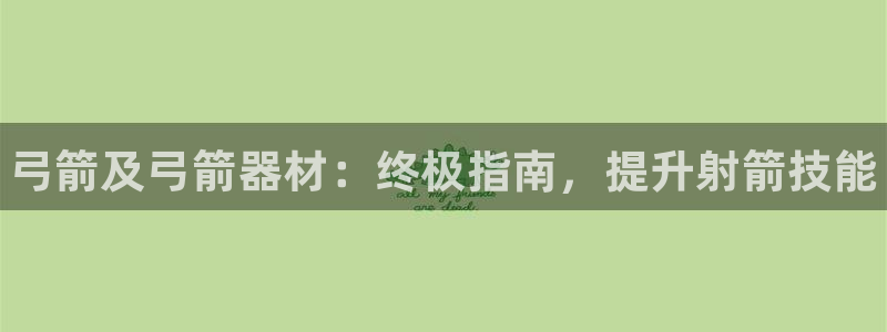 极悦平台官网登录：弓箭及弓箭器材：终极指南，提升射箭技能